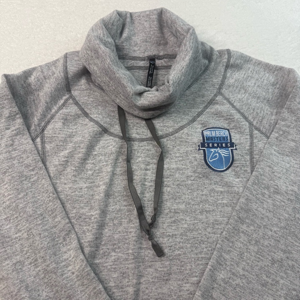 Kuhl Heather Gray Cowl Neck Sweatshirt Equestrian Palm Beach Series Pullover
